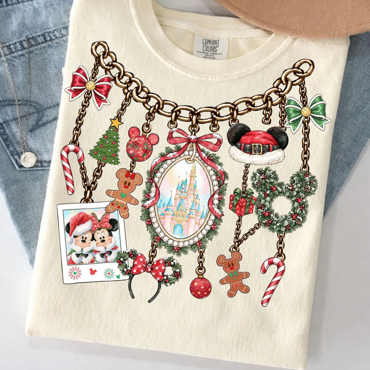 Magical Merry Christmas Chain Necklace Shirt | Theme Park Christmas Shirt