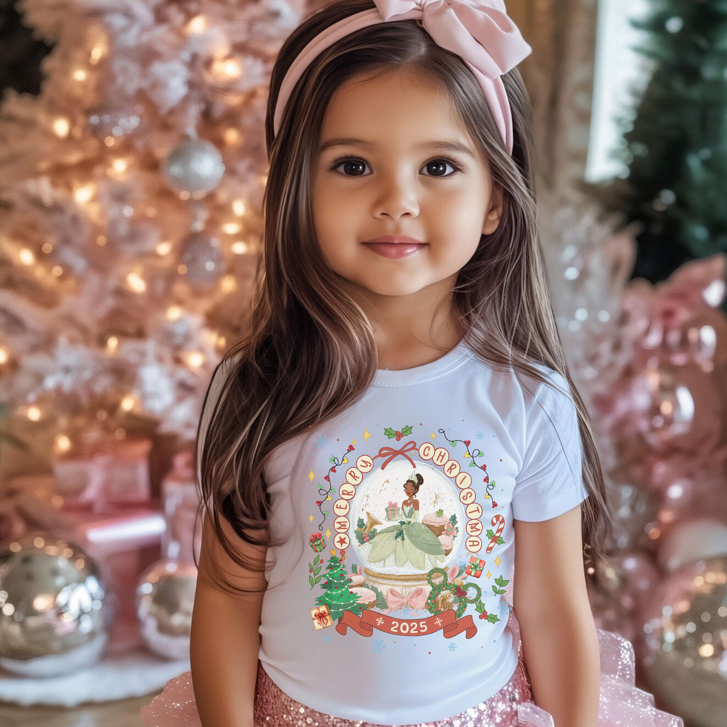 Christmas Princess Snow Globe Shirt for Girls