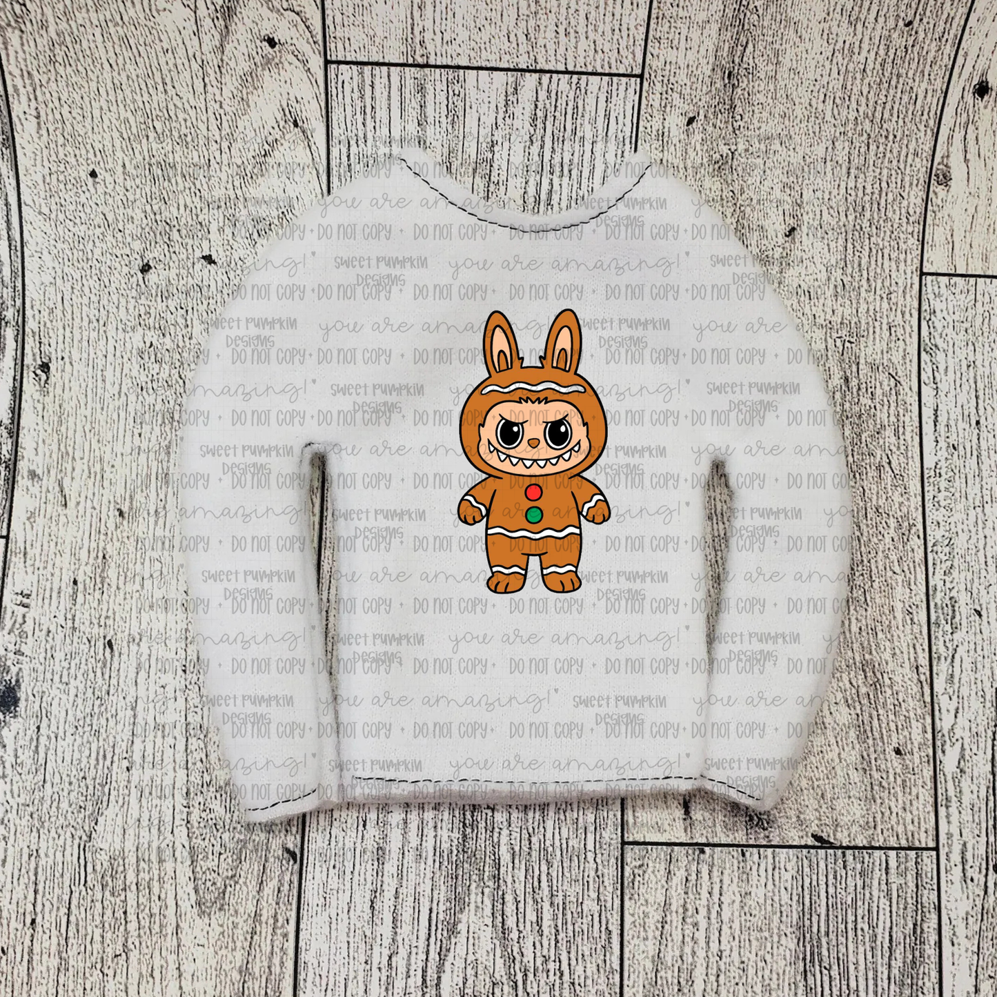 elf sweater for 12" doll - design 4