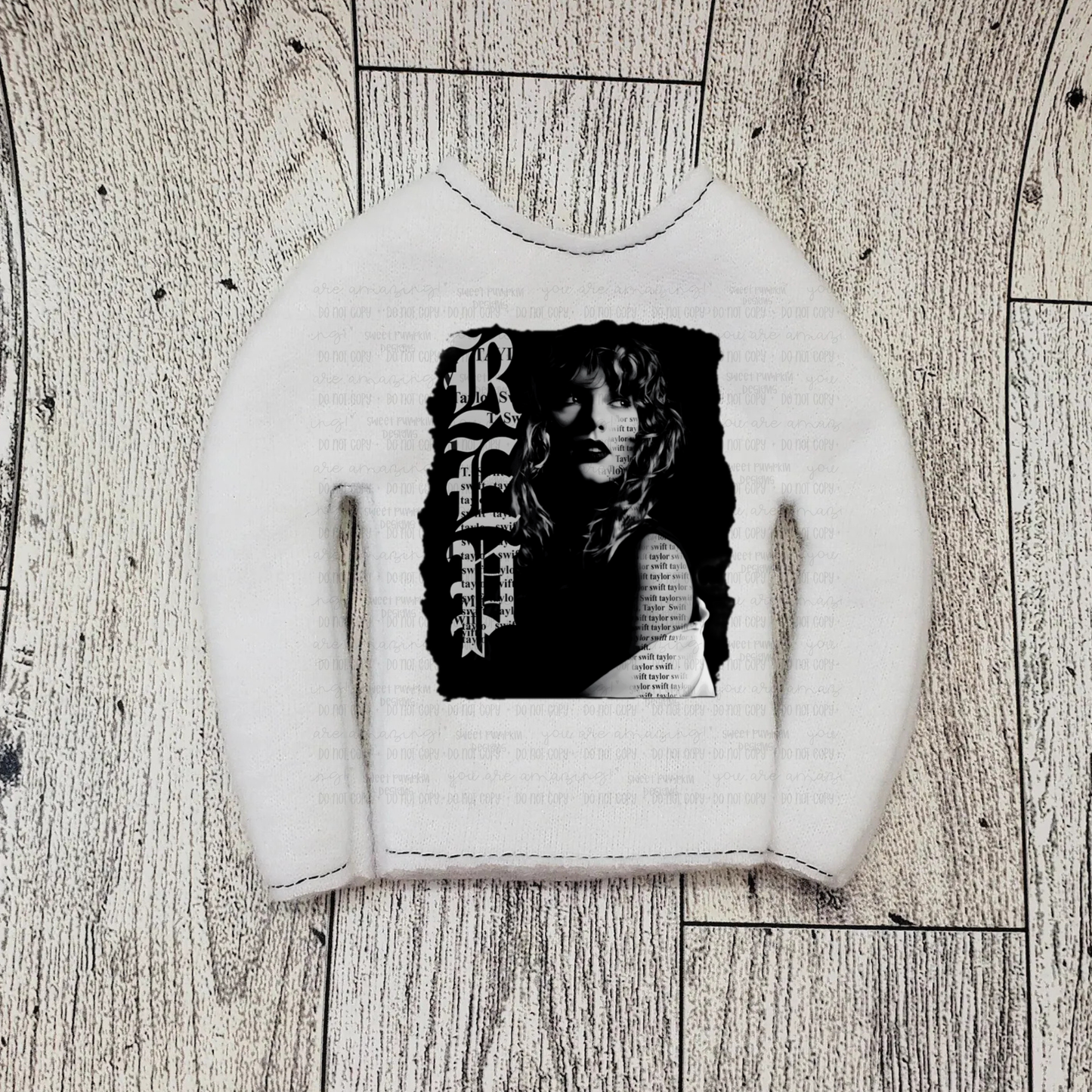 elf sweater for 12" doll - design 5