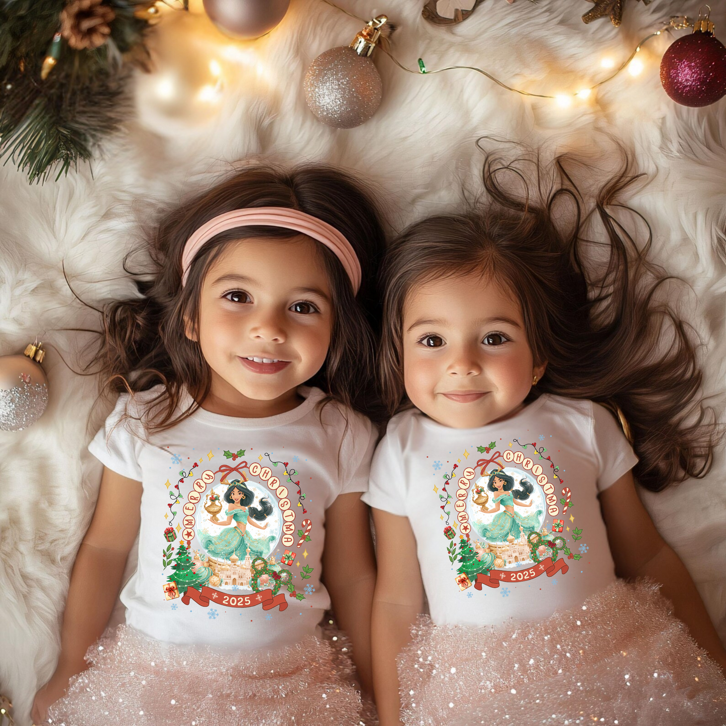 Christmas Snow Globe Princess Shirt for Girls
