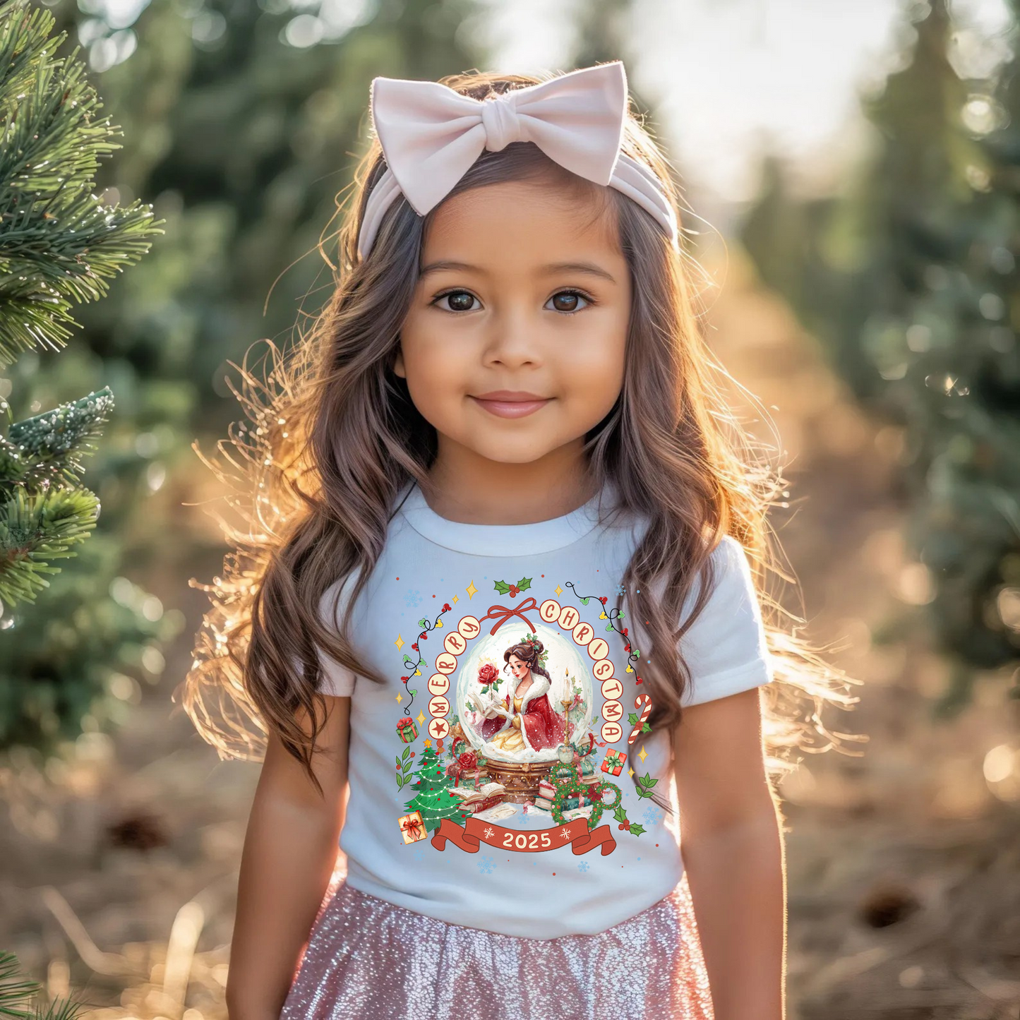 Christmas Snow Globe Princess Shirt for Girls