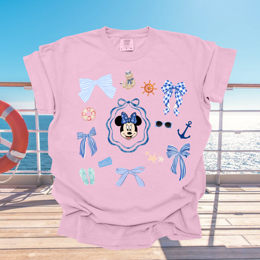 Coquette Bow Comfort Colors Shirt for Women and Girls | Family Cruise Outfit