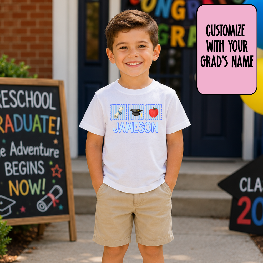 Custom Kids Graduation Shirt with Name | Preschool Graduation Shirt | Kindergarten Graduation Tee | Personalized Kids Graduate Shirt