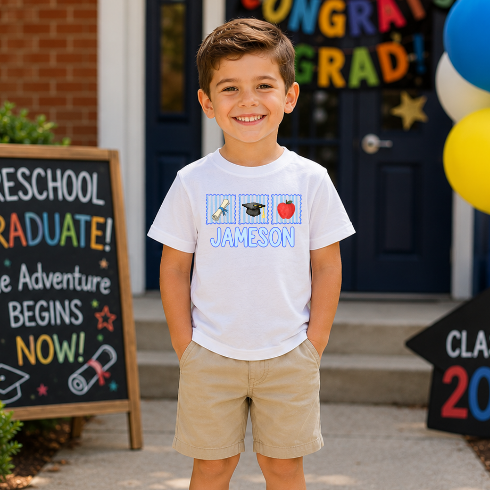 Custom Kids Graduation Shirt with Name | Preschool Graduation Shirt | Kindergarten Graduation Tee | Personalized Kids Graduate Shirt