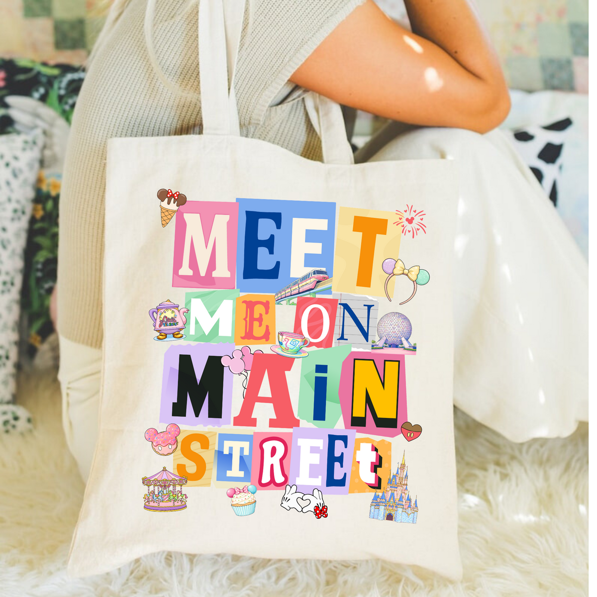 Meet Me on Main Street Tote Bag | Magical Theme Park Gift for Besties