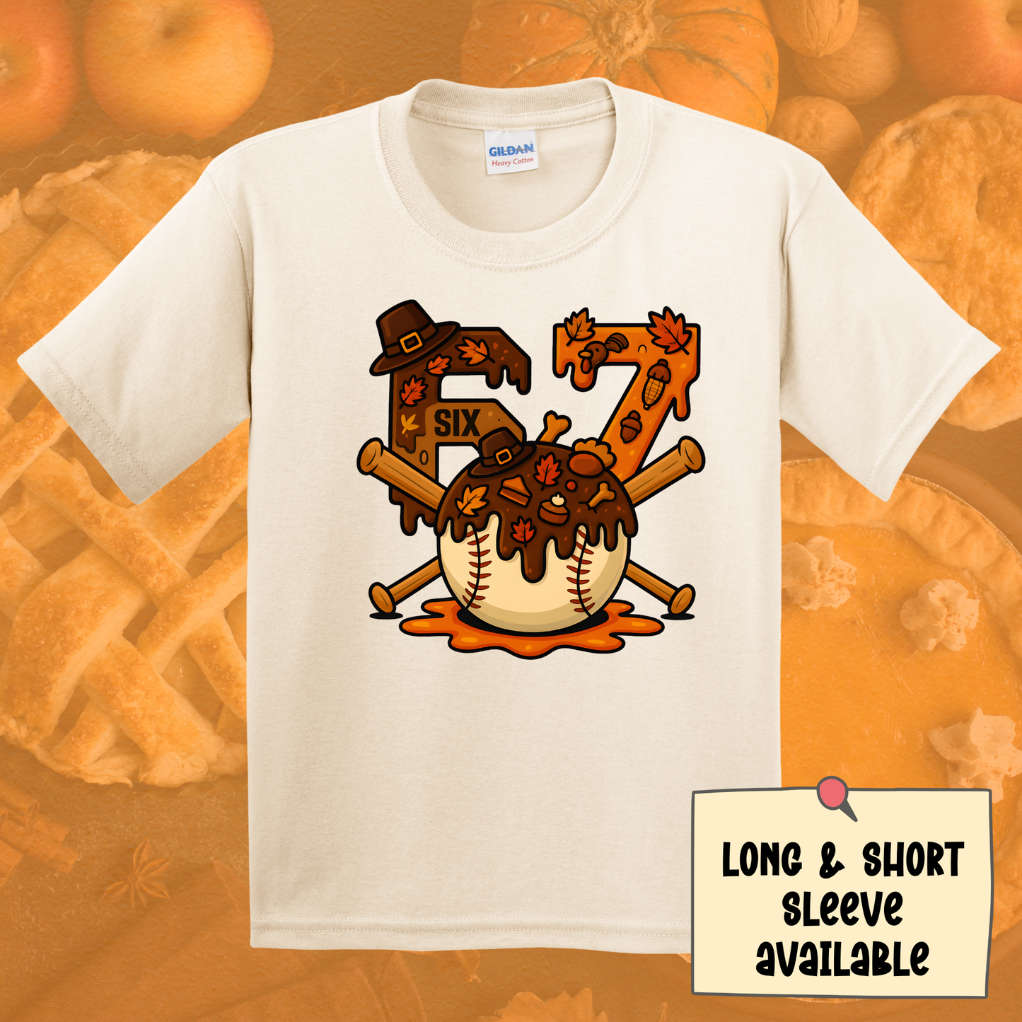 Thanksgiving 67 Baseball Shirt for Boys | Kids Fall Baseball Shirt | Funny Turkey Thanksgiving Shirt | Boys Long Sleeve or Short Sleeve Tee