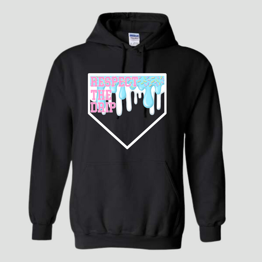 Baseball Home Plate Drip Hoodie for Boys and Men