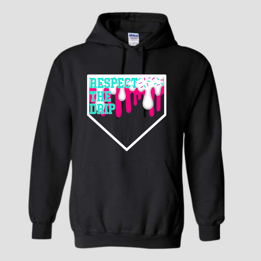 Baseball Home Plate Drip Hoodie for Boys and Men