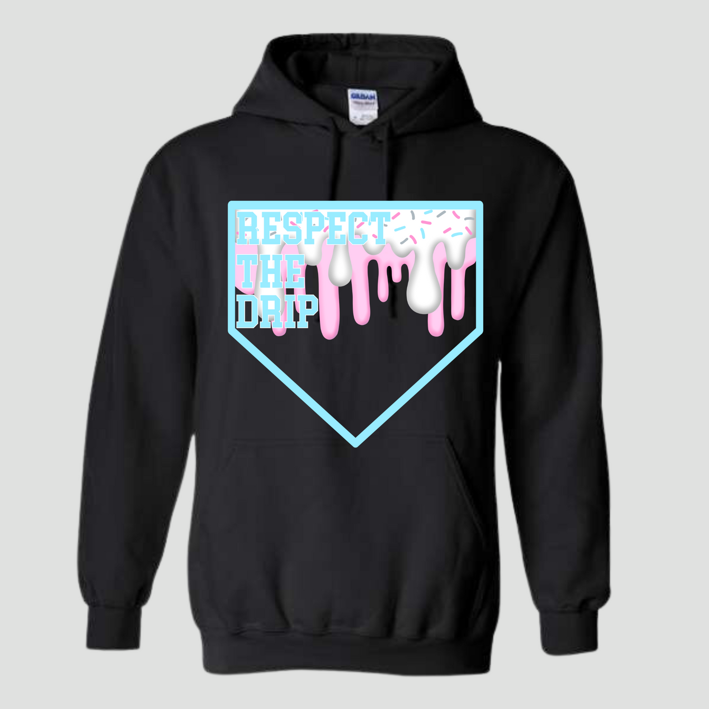 Baseball Home Plate Drip Hoodie for Boys and Men