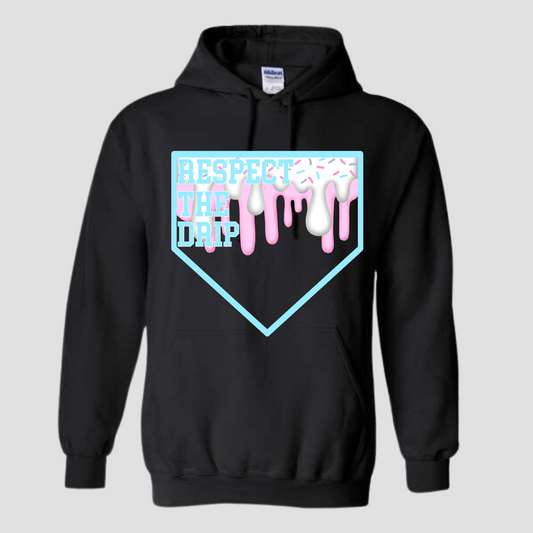 Baseball Home Plate Drip Hoodie for Boys and Men