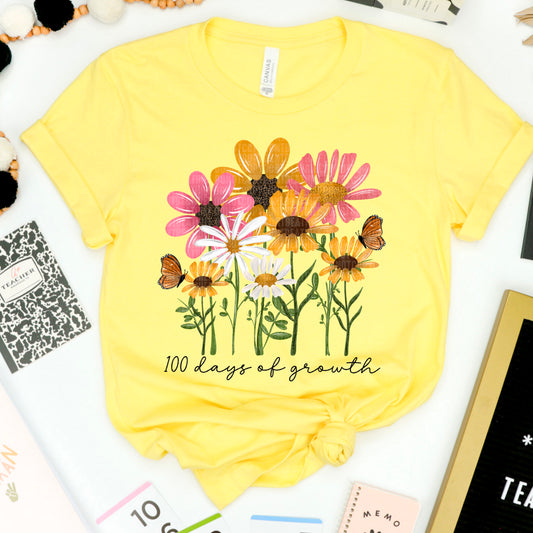 100 Days of Growth | Bella Canvas Teacher Shirt