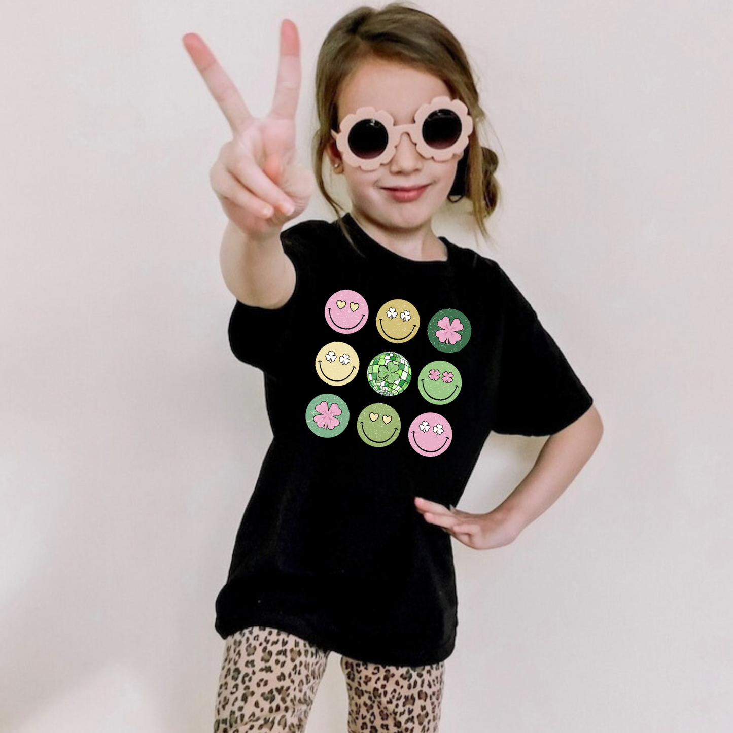 Smiley Face St. Patrick's Day Shirt for Girls