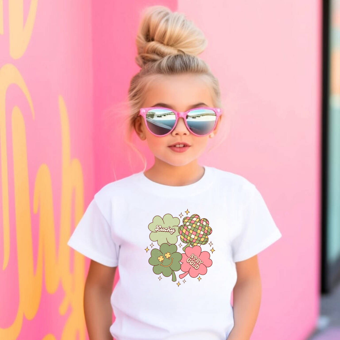 Retro Shamrock St. Patrick's Day Shirt for Girls