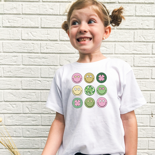 Smiley Face St. Patrick's Day Shirt for Girls