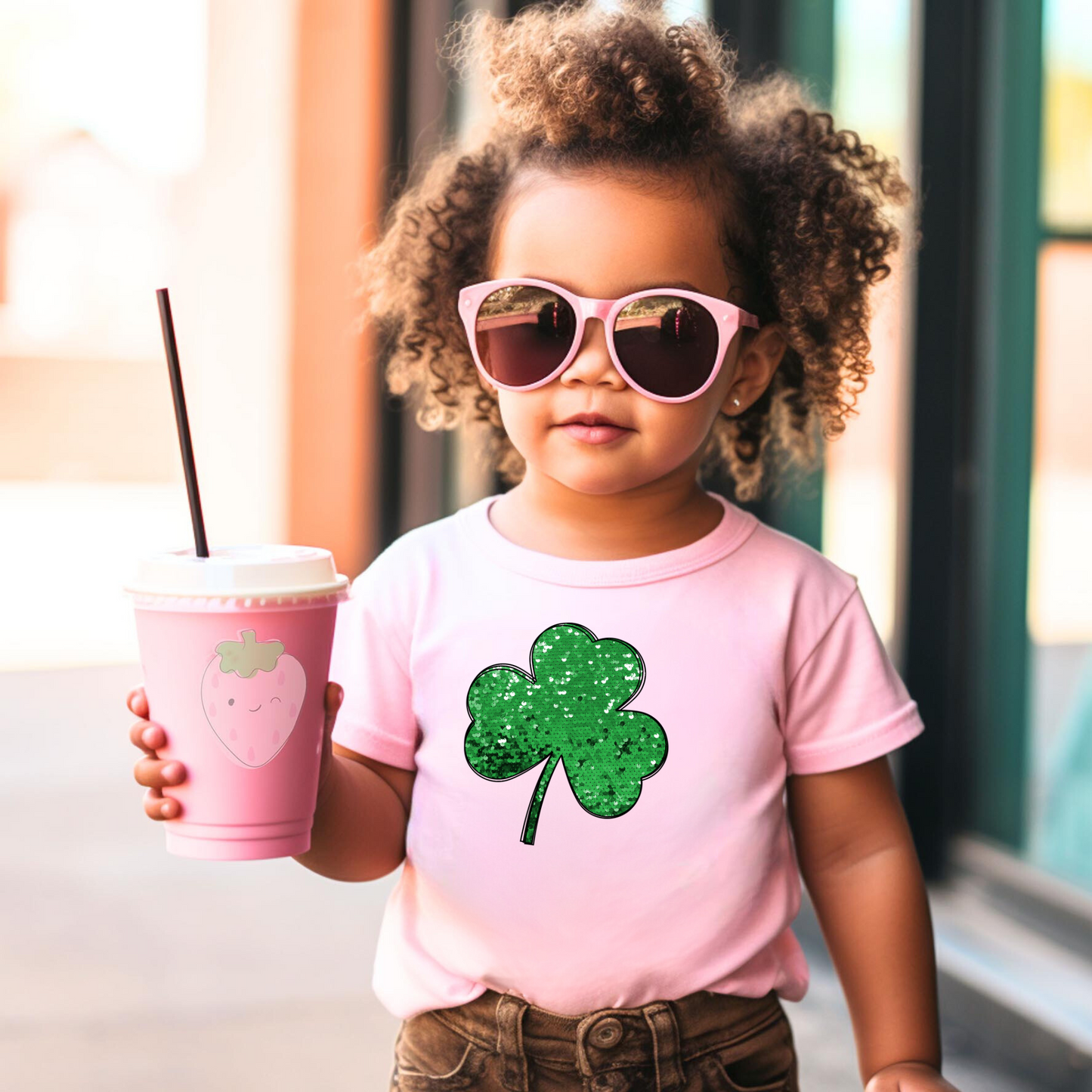 Sequin Shamrock St. Patrick's Day Shirt for Girls
