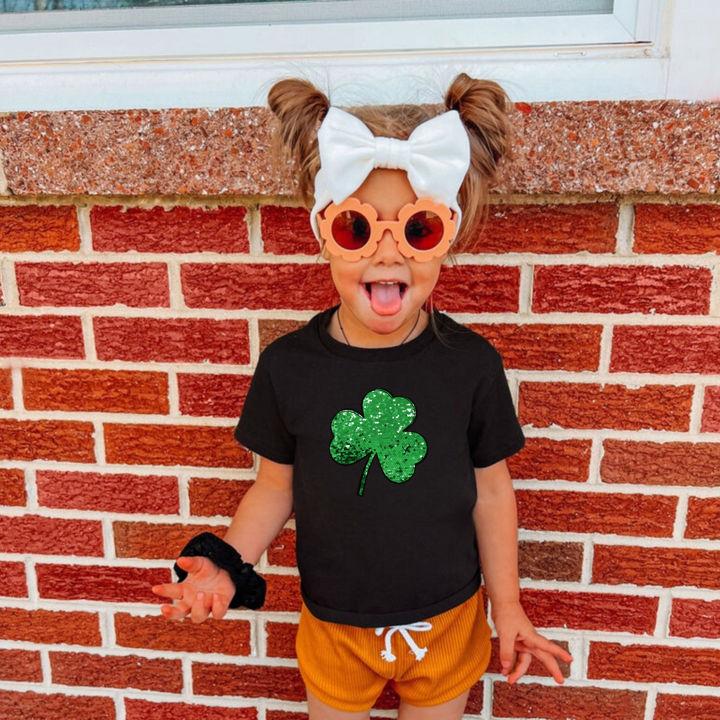Sequin Shamrock St. Patrick's Day Shirt for Girls