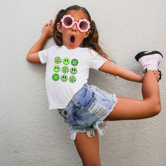 Smiley Face Disco Ball St. Patrick's Day Shirt for Girls