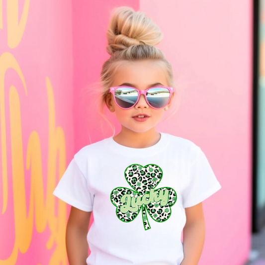 Lucky Shamrock St. Patrick's Day Shirt for Girls