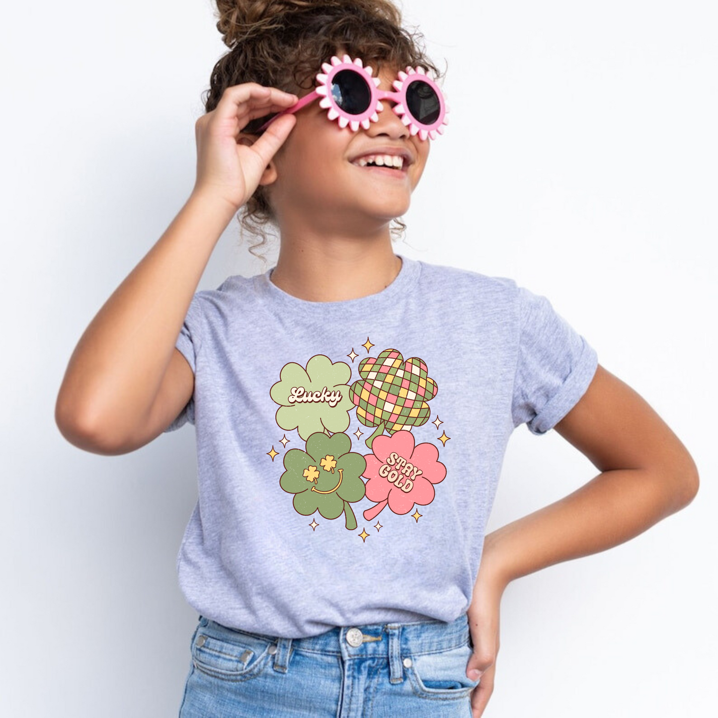 Retro Shamrock St. Patrick's Day Shirt for Girls