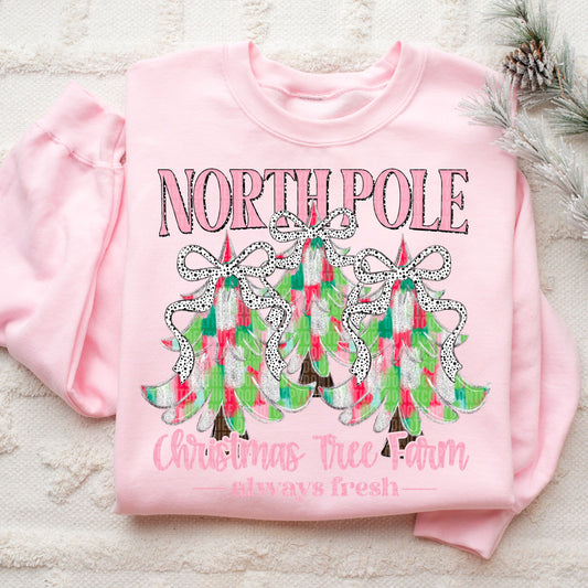 North Pole Christmas Tree Christmas Crewneck Sweatshirt