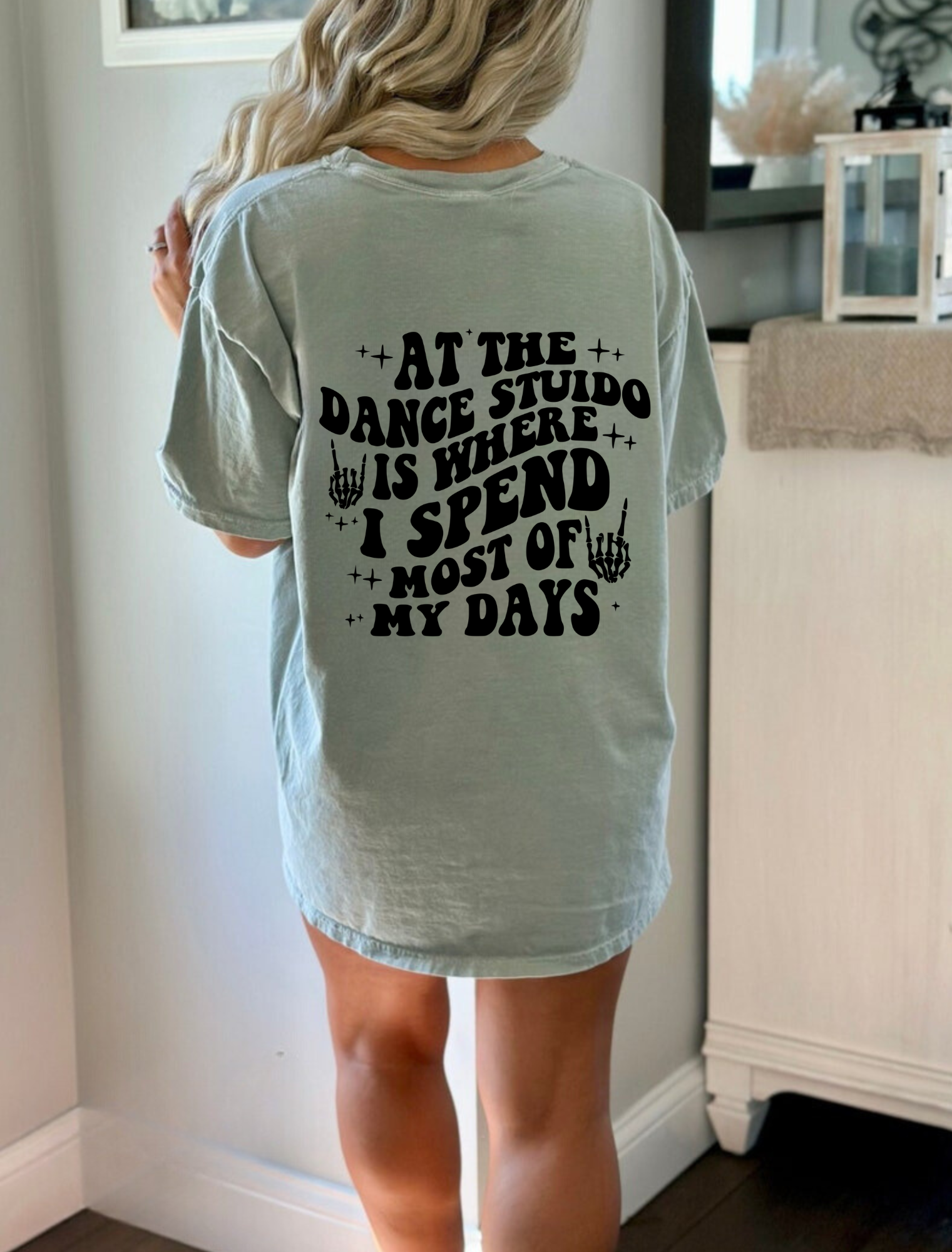 Funny dance mom shirt with ballet-themed design, perfect for dance competition moms. Made of comfortable and oversized Comfort Colors fabric. Ideal for dance mom squad and club members. Great gift for recitals and competitions. Show off your dance mom pride!