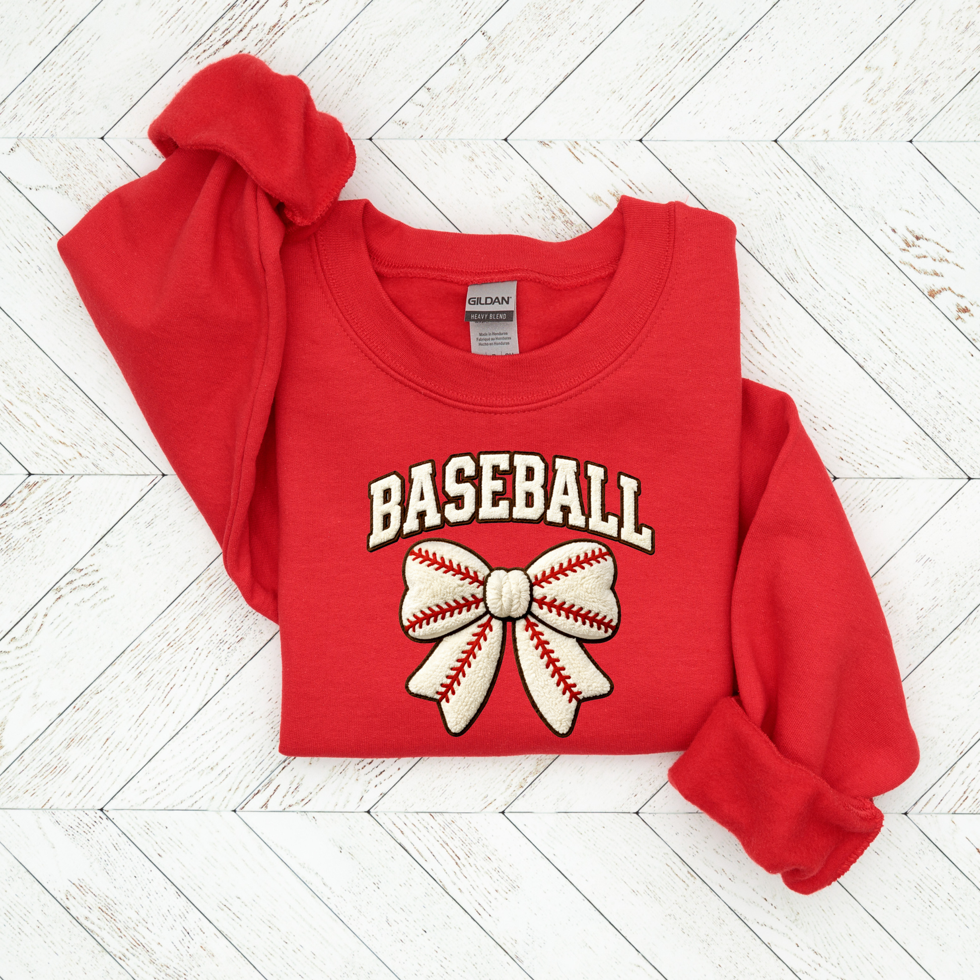 Baseball bow sweatshirt with cute feminine bow design, cozy sports mom crewneck for spring game day and travel ball season