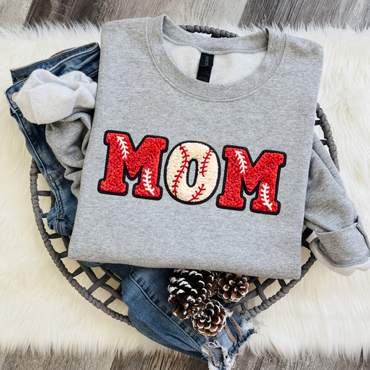 Cute baseball mom crewneck sweatshirt for women, cozy game day sports mom outfit