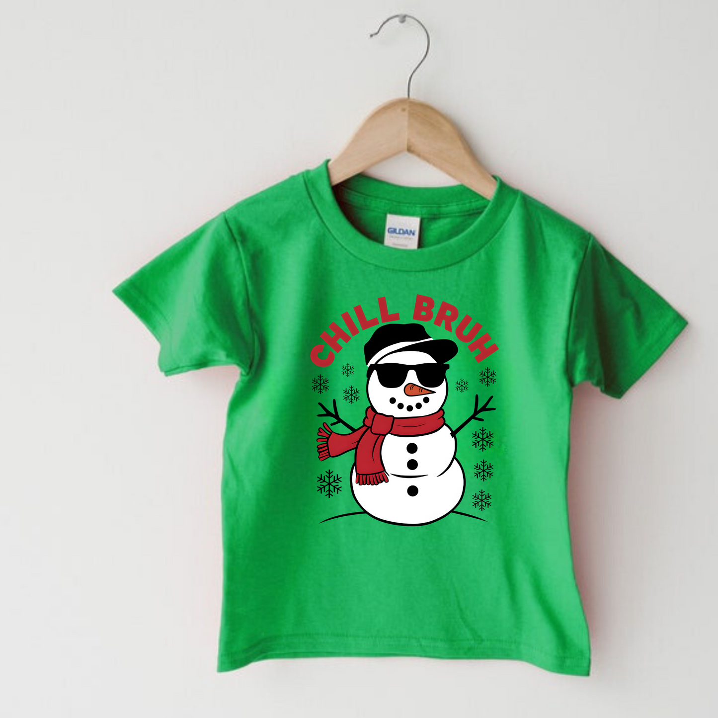 Boys Snowman Christmas Shirt | “Chill Bruh” Funny Holiday Tee