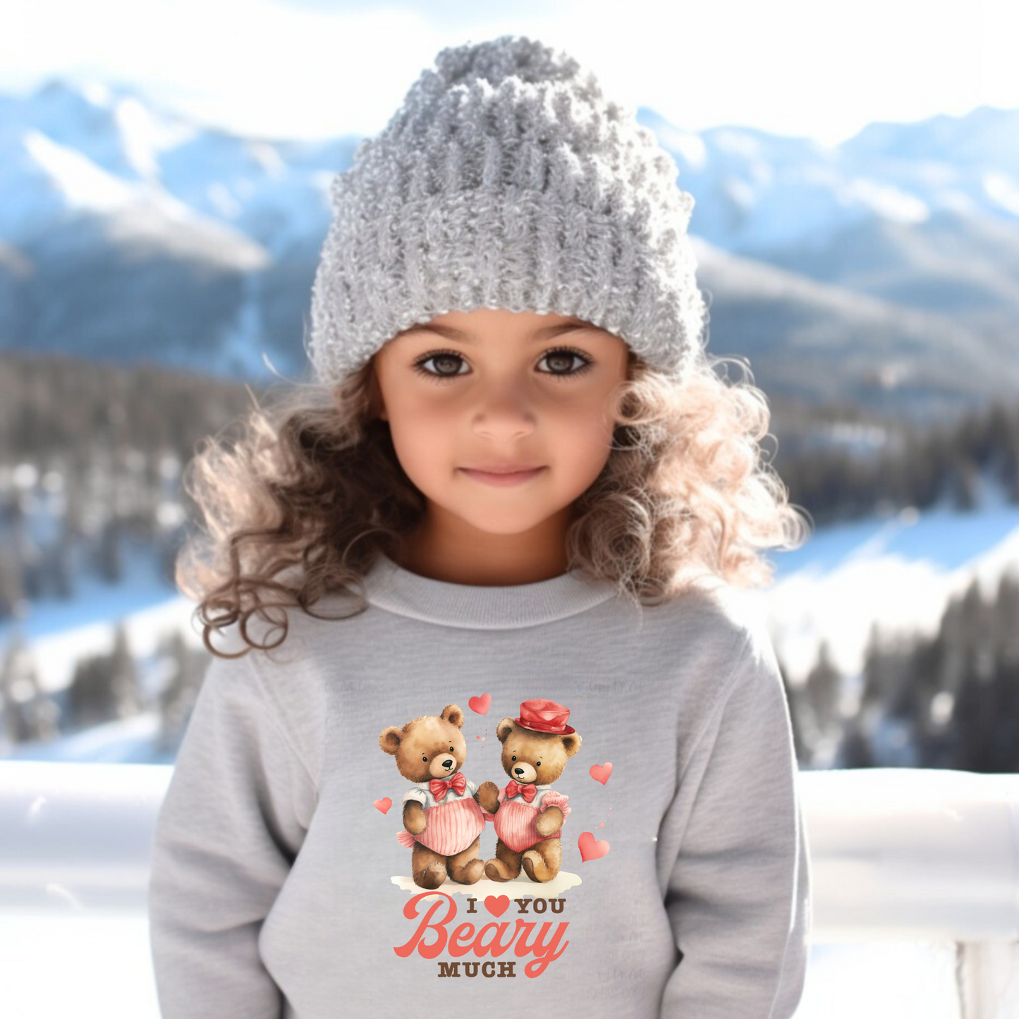 I Love You Beary Much | Valentine's Day Sweatshirt for Girls