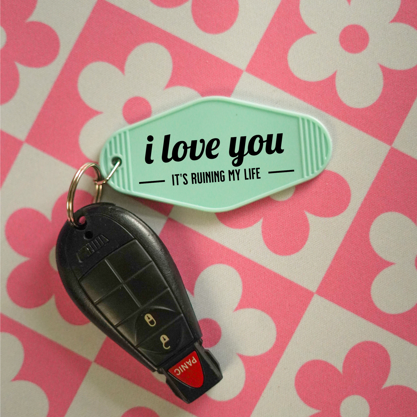 I Love You Motel Keychain