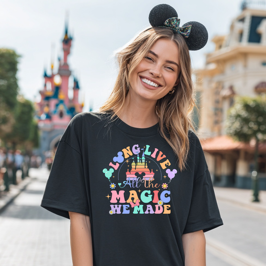 Long Live Castle Graphic T-Shirt for Women | Magical Park Day Outfit & Vacation Gift