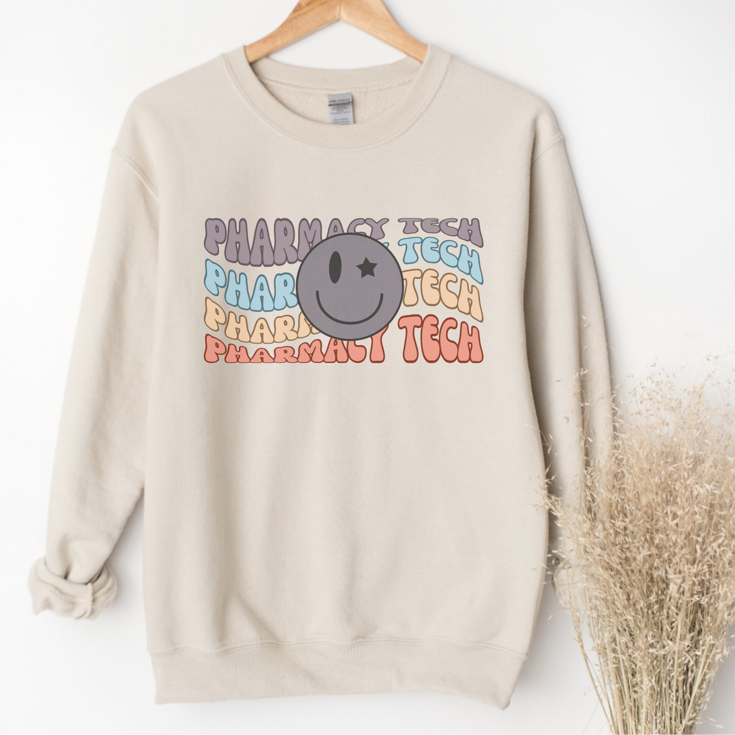 Pharmacy Tech Crewneck Sweatshirt - Cozy and stylish sweater for pharmacy techs to wear as part of their outfit or as a fashion statement