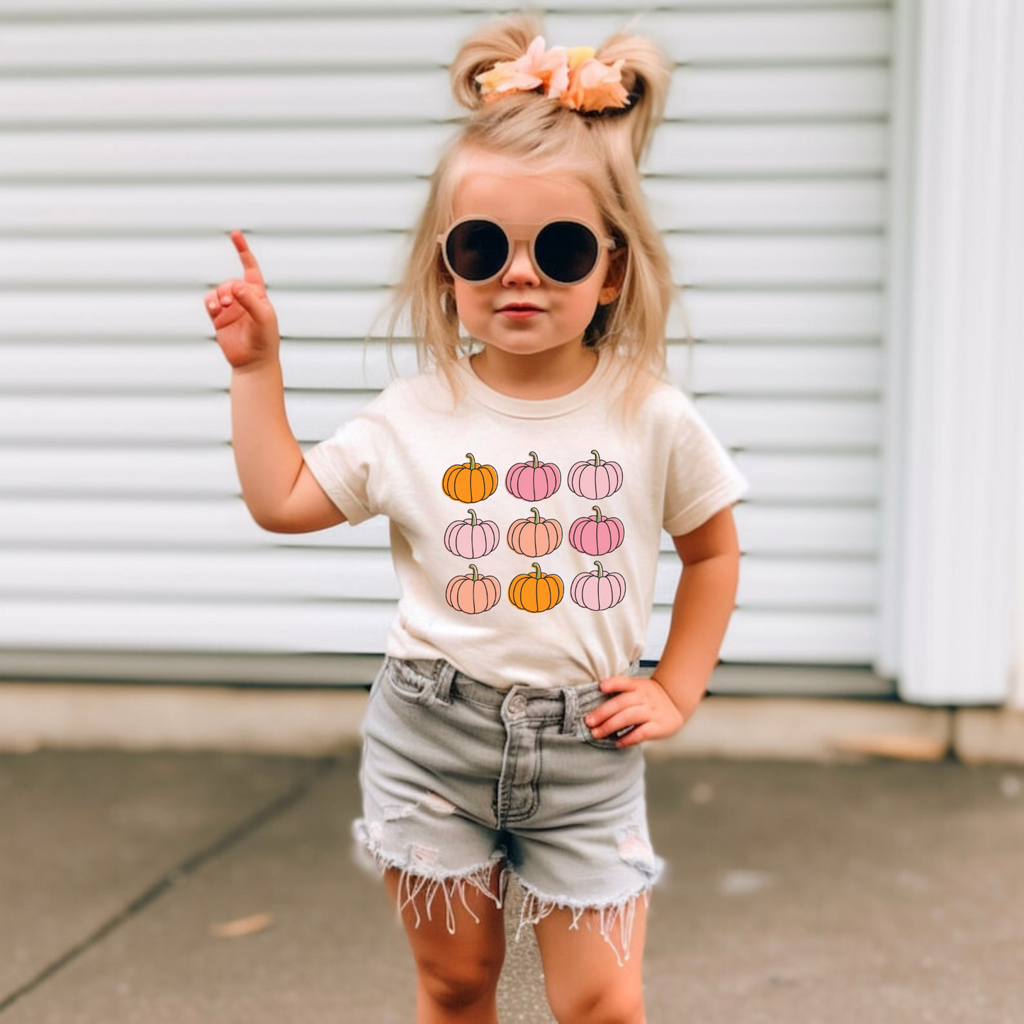 Pink pumpkin shirt for girls.