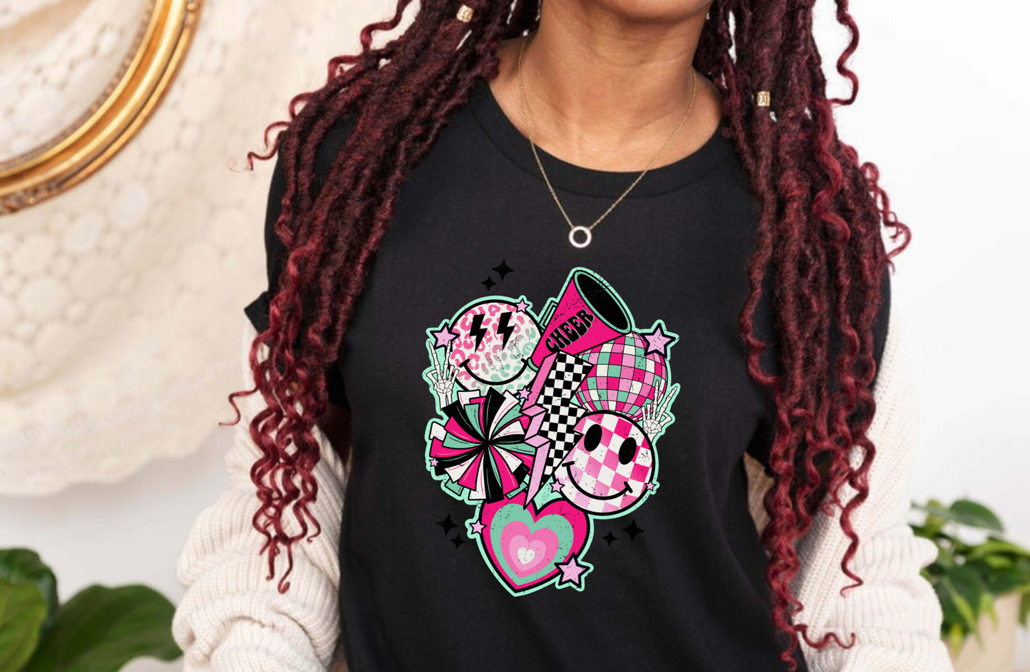 Retro cheer collage shirt.