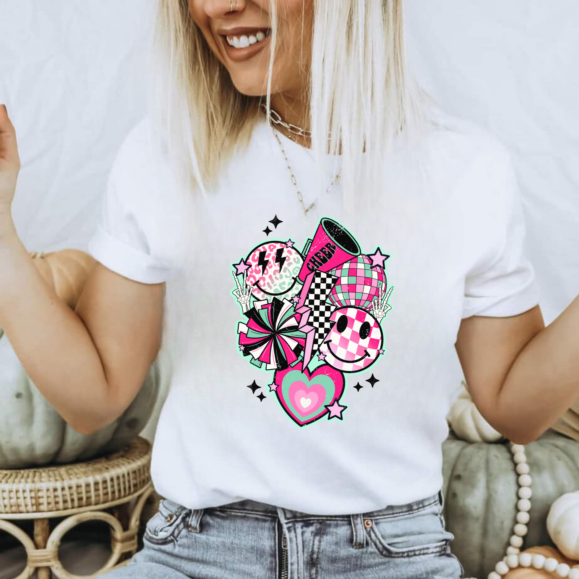 Retro cheer collage shirt.