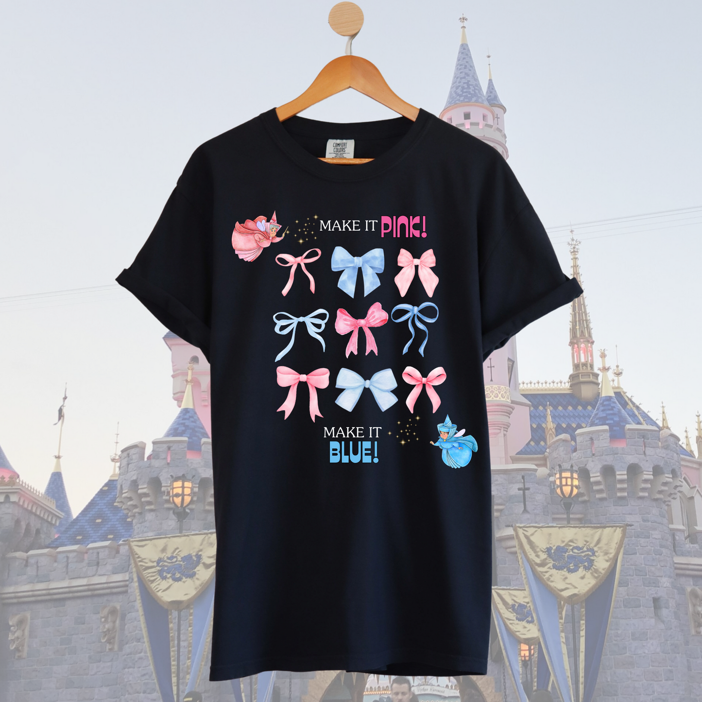 Make It Pink Make It Blue Bow Shirt