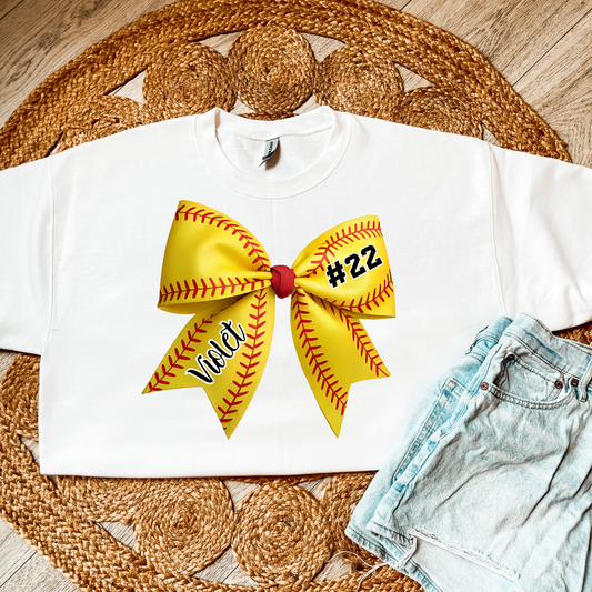 Custom Softball Bow Shirt