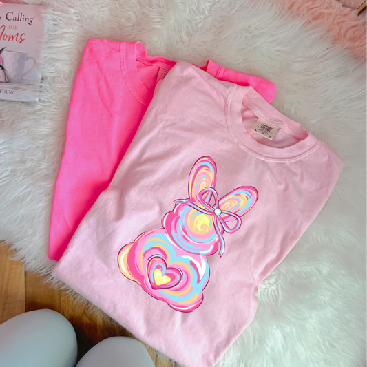 Easter Bunny Pink Brushstroke Shirt