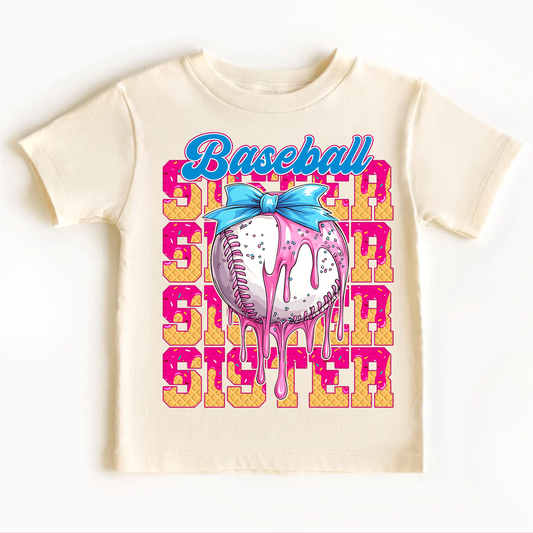 Baseball Sister Drip Shirt for Kids