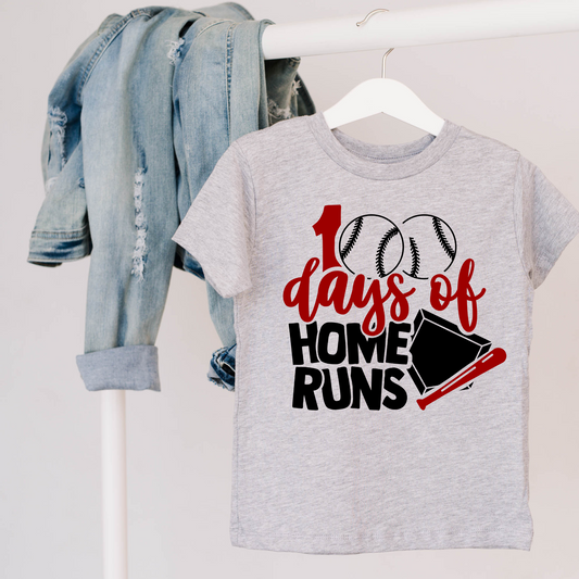 100 days of home runs baseball shirt