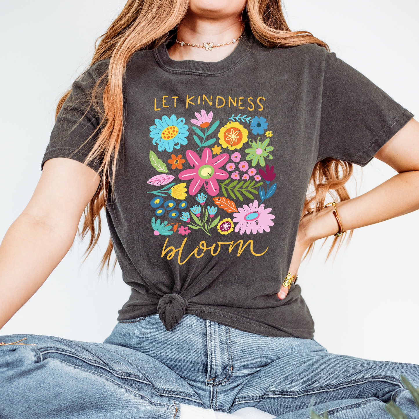Let Kindness Bloom Teacher Shirt Comfort Colors
