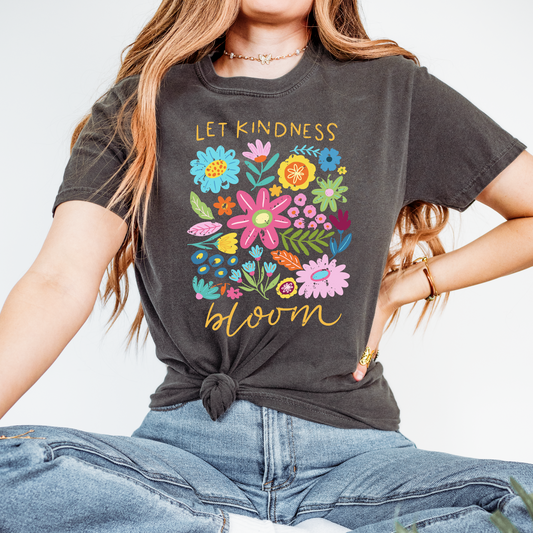 Let Kindness Bloom Teacher Shirt Comfort Colors