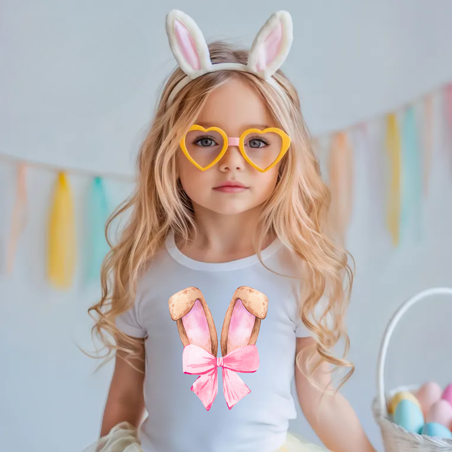 Bunny Coquette Ears Easter Shirt for Kids