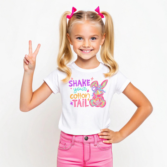 Shake Your Cottontail | Easter Bunny Shirt for Girls