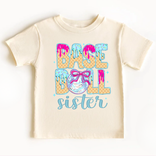 Baseball Sister Drip Shirt for Kids