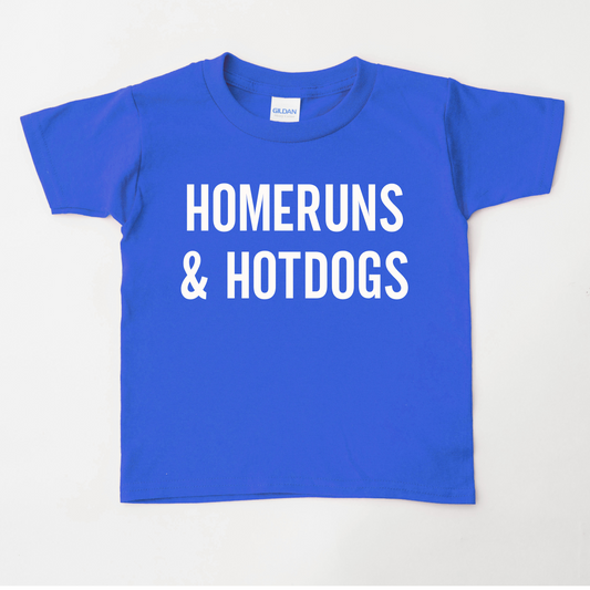 Homeruns & Hotdogs Kids Baseball Shirt