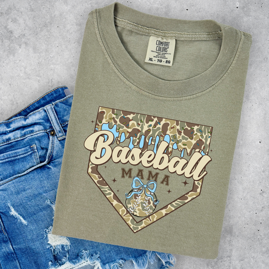 Baseball Drip Baseball Mama Camo Shirt