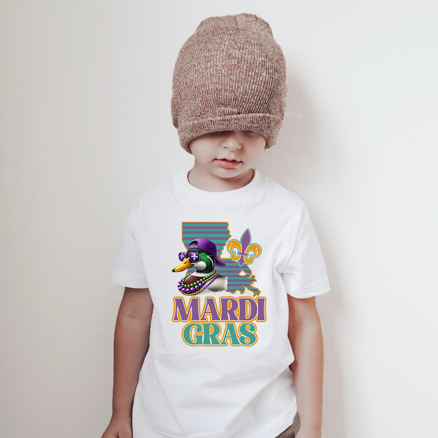 Cute Mardi Gras Duck Shirt for Kids