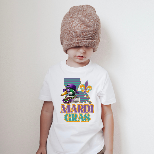 Cute Mardi Gras Duck Shirt for Kids